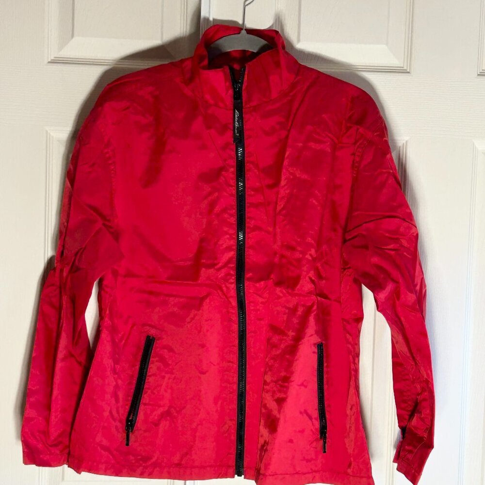 Eddie Bauer Red  Full Zip Windbreaker Jacket Women’s Size Medium